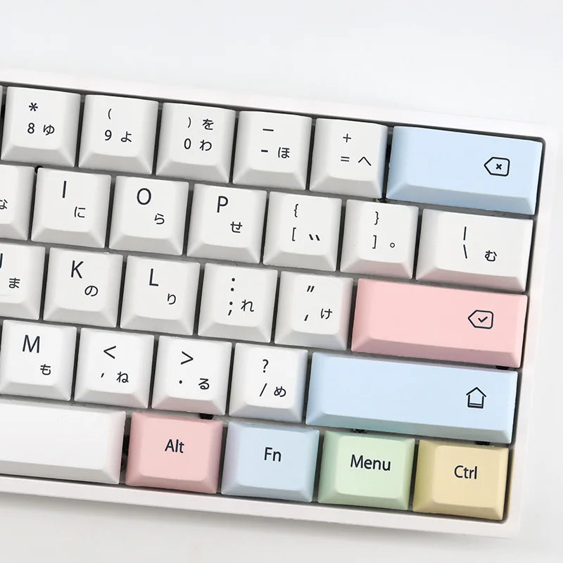 CuXiu PBT krīta taustiņu vāciņi 136 taustiņu krāsvielu apakšējo taustiņu vāciņu komplekts Cherry MX slēdžiem Mehāniskā tastatūra gh60 xd64 xd84 xd96 87 104