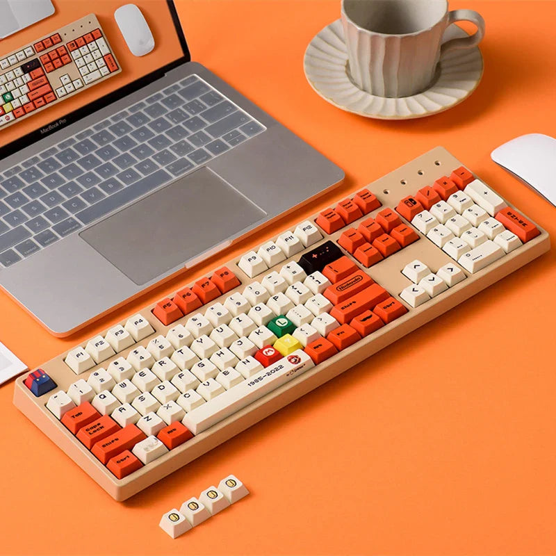 Taustiņu vāciņi 125 taustiņu PBT taustiņu vāciņš, personalizēts Game Boy taustiņu vāciņš mini mehāniskai tastatūrai, kas piemērots planšetdatora spēļu tastatūrai