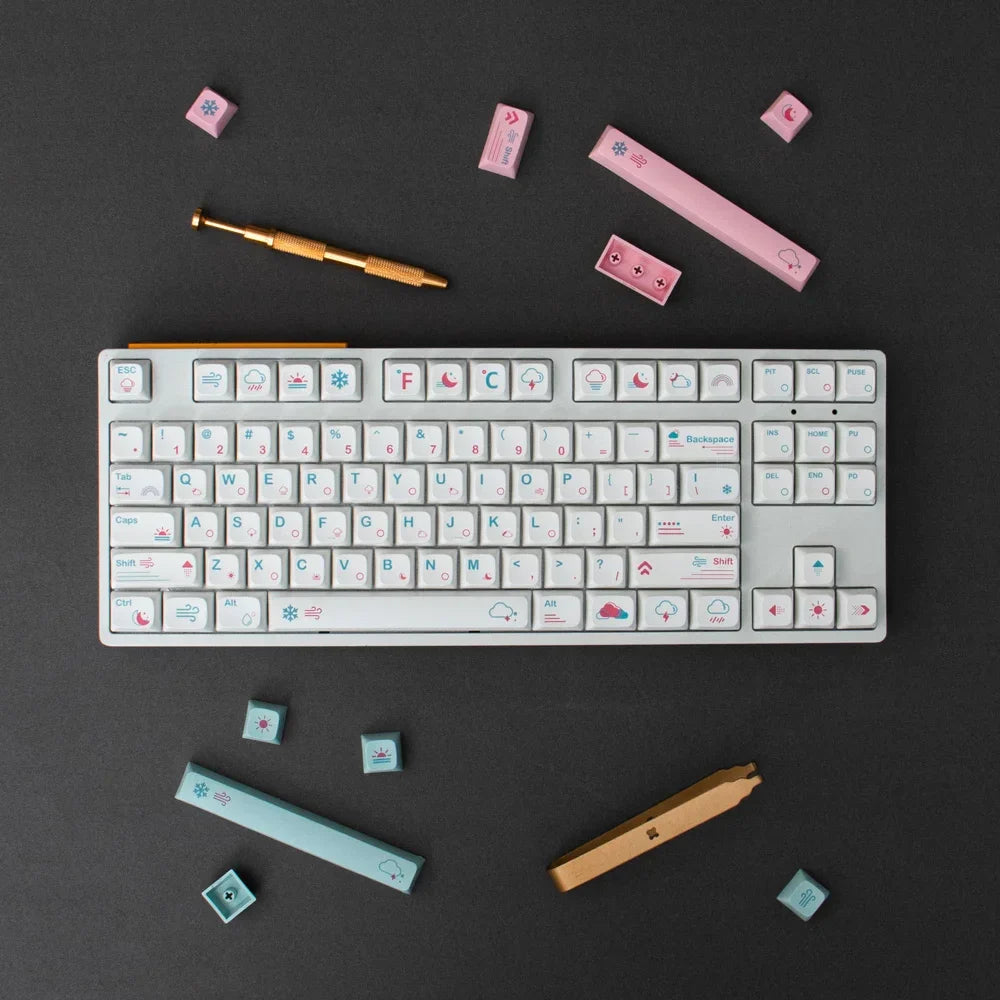 GMK 132 taustiņu japāņu PBT taustiņu vāciņš XDA profila jauki rozā taustiņu vāciņi DIY Cherry Mechanical Keyboard Custom 61/84/64/68/98/108 komplekts