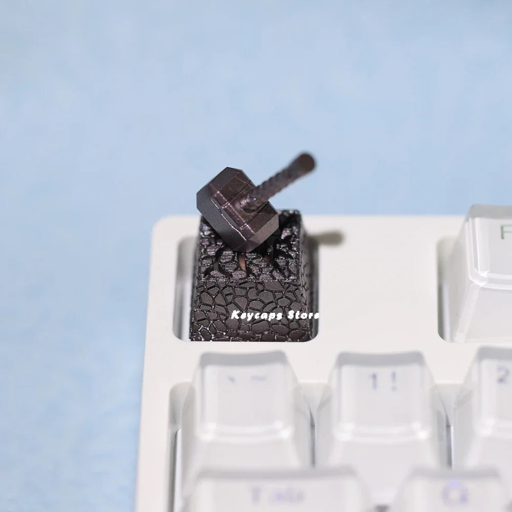 Taustiņu vāciņi 2 in1 sveķu Thor āmurs MX Switch Mehāniskajam klasiskajam retro caurspīdīgajam atslēgas vāciņa uzvalkam Esc pogai personalizēti taustiņu vāciņi