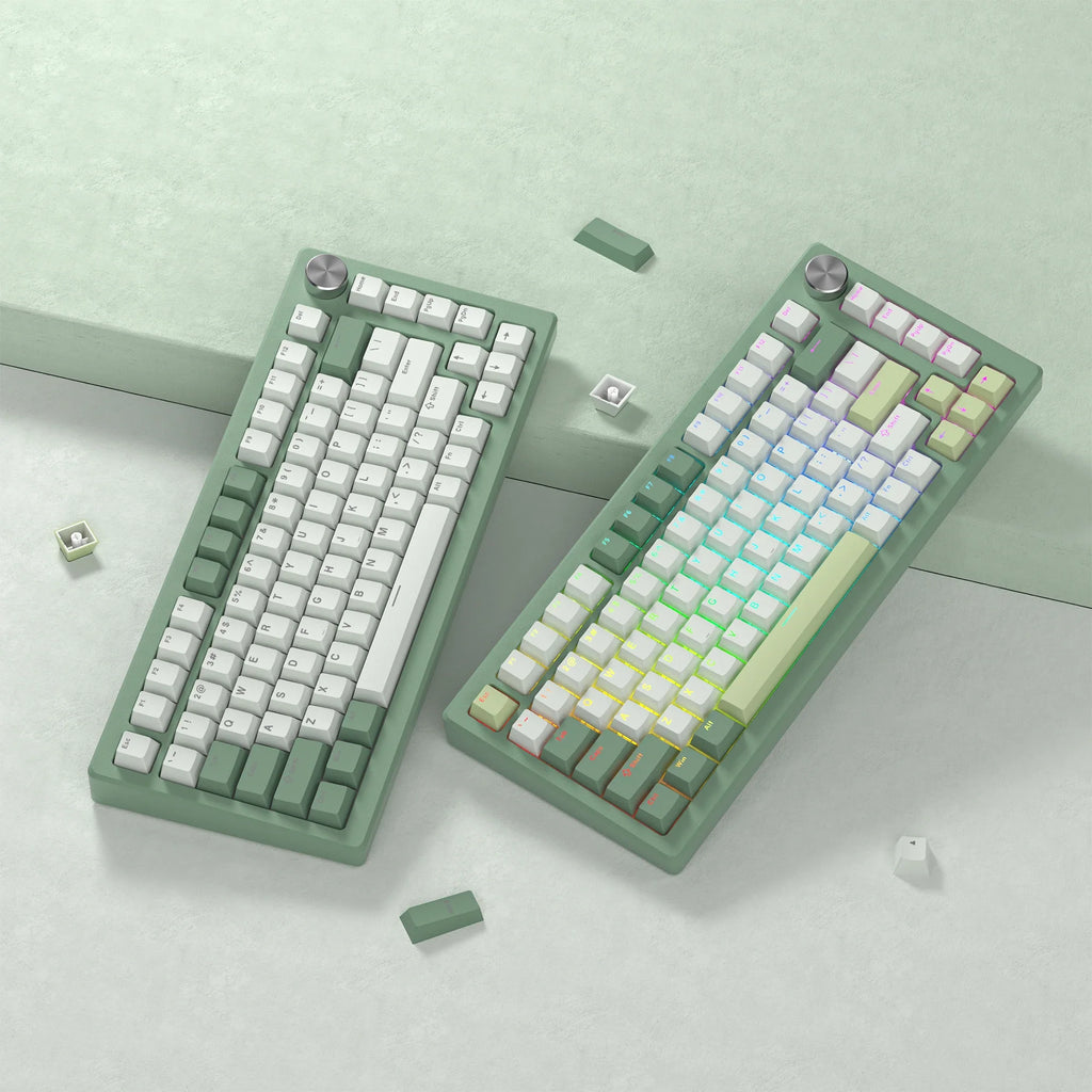 140 Keys Vihreä Valkoinen PBT-näppäinsuojus RGB Shine Through Double Shot Keycaps Kirsikkaprofiili MX-kytkimille Mekaaninen pelinäppäimistö