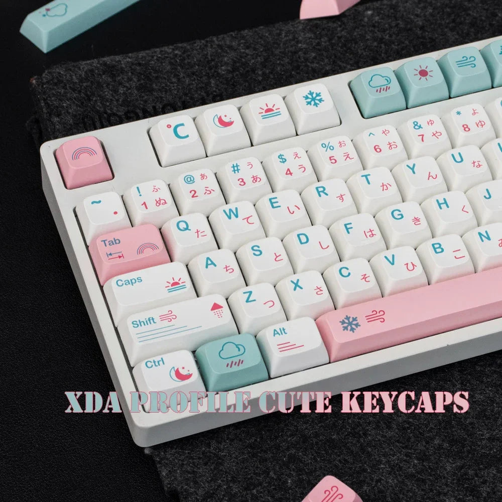 GMK 132 taustiņu japāņu PBT taustiņu vāciņš XDA profila jauki rozā taustiņu vāciņi DIY Cherry Mechanical Keyboard Custom 61/84/64/68/98/108 komplekts
