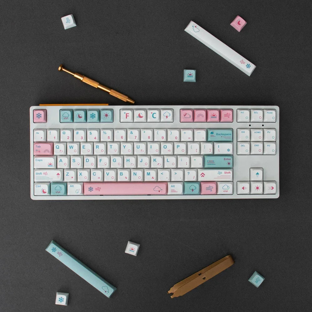 GMK 132 taustiņu japāņu PBT taustiņu vāciņš XDA profila jauki rozā taustiņu vāciņi DIY Cherry Mechanical Keyboard Custom 61/84/64/68/98/108 komplekts