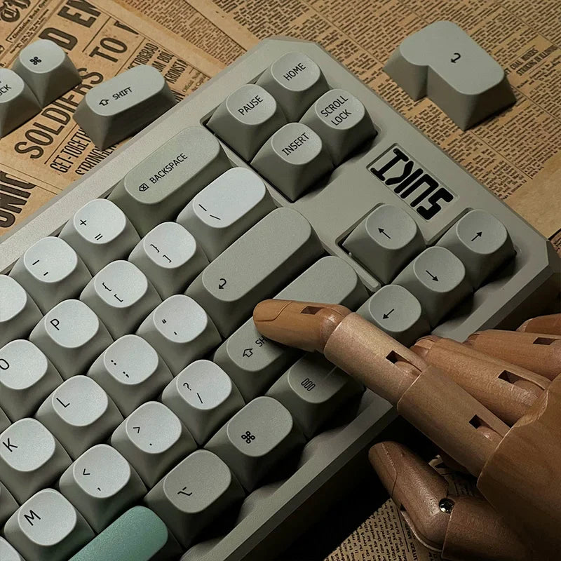 Teclas Idobao Retro MA para teclado MAC, teclas PBT, diseño Original para teclado mecánico, interruptores Cherry MX, teclas simplistas