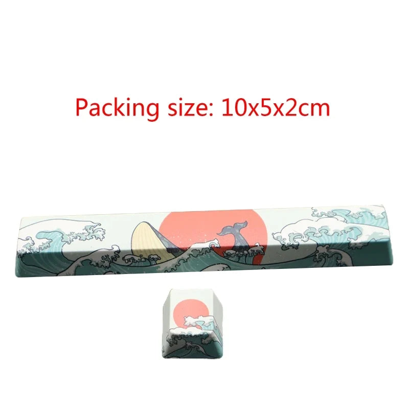 2 Keycaps for Mechanical Keyboard PBT Keycap OEM Profile Personalized Space ESC for Key Cap Coral Sea Theme Spacebar Key