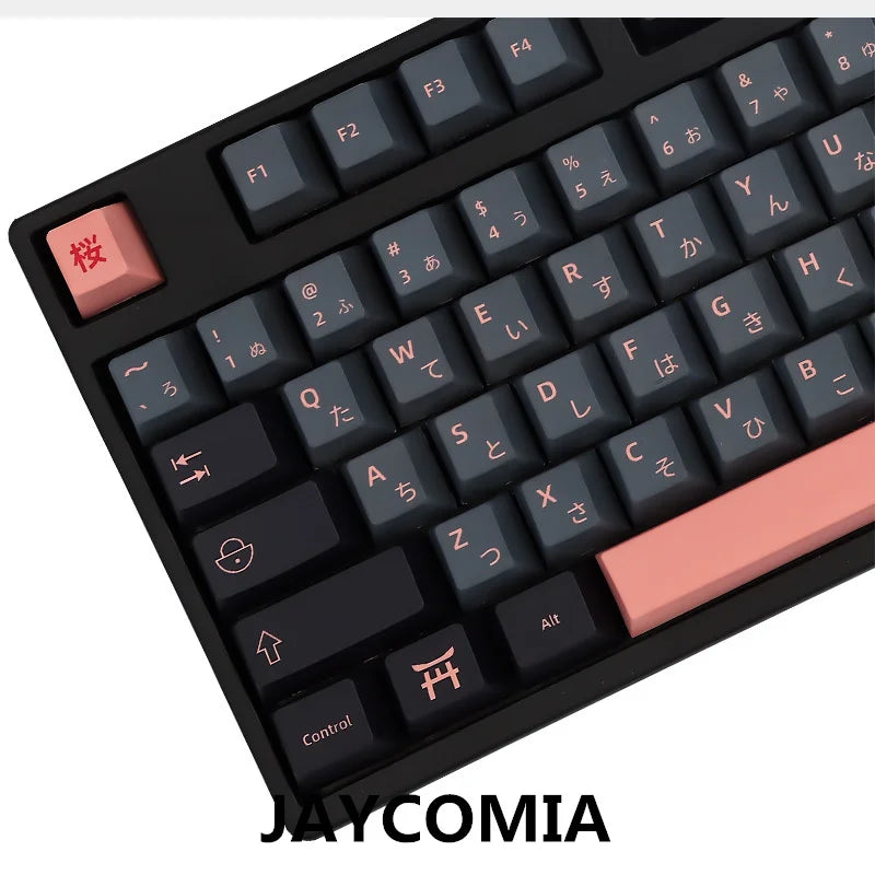 GMK Night Sakura Keycap 139/156 Keys DYE SUB Cherry Profile PBT japāņu/korejiešu/krievu/Abnt2/DE/ES/FR mehāniskai tastatūrai