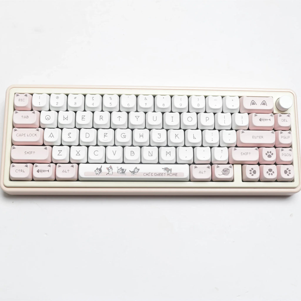 JCM MAO profila ausu atslēgas vāciņš Bērnudārza Picabara Anime Cute Cat taustiņu vāciņi MX Switch spēļu mehāniskajai tastatūrai GK75