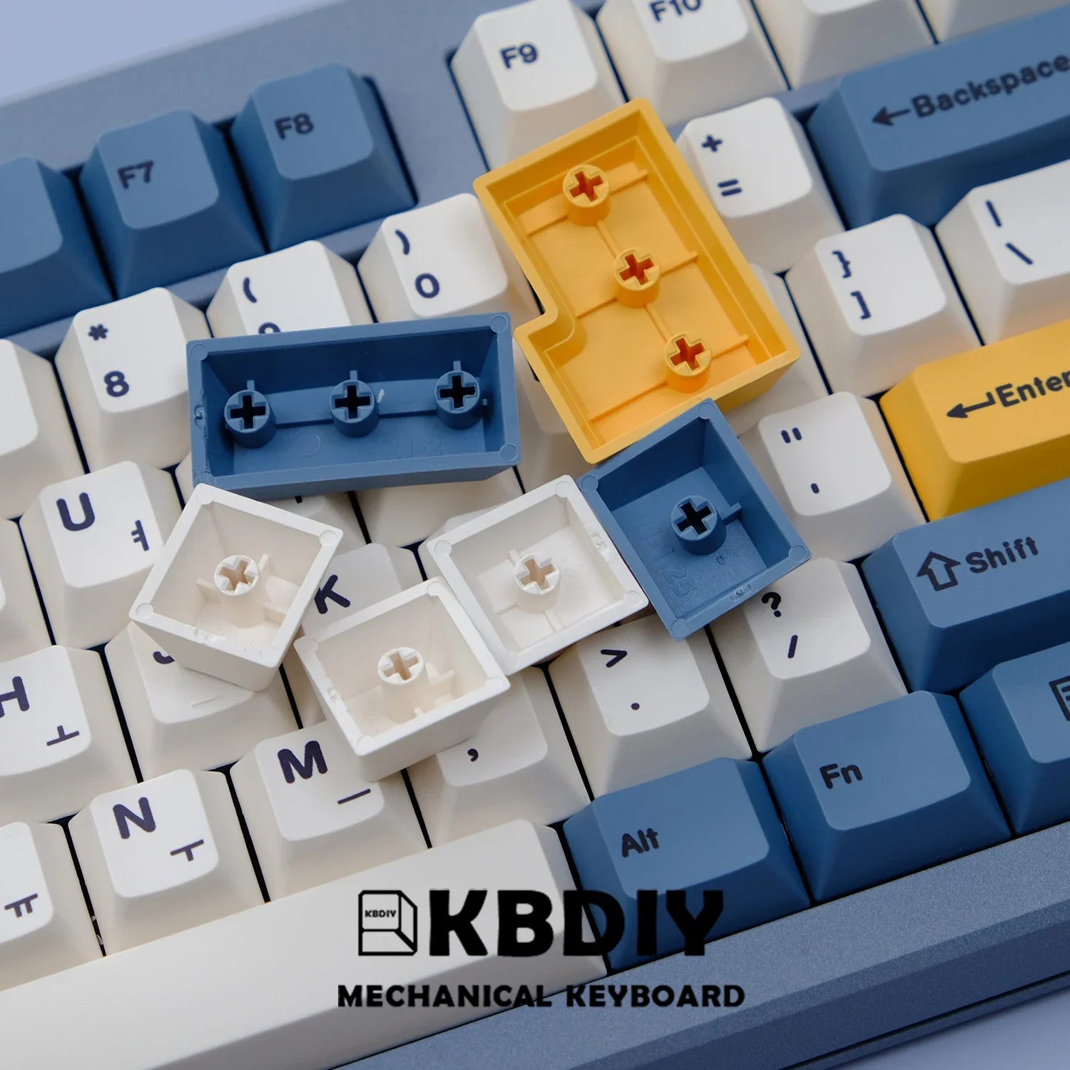 KBDiy 145 taustiņi/komplekts PBT aprikožu dzeltens korejiešu ķiršu profila taustiņu vāciņi mehāniskajai tastatūrai 7U, DIY, pielāgoti GMK67 GMK75