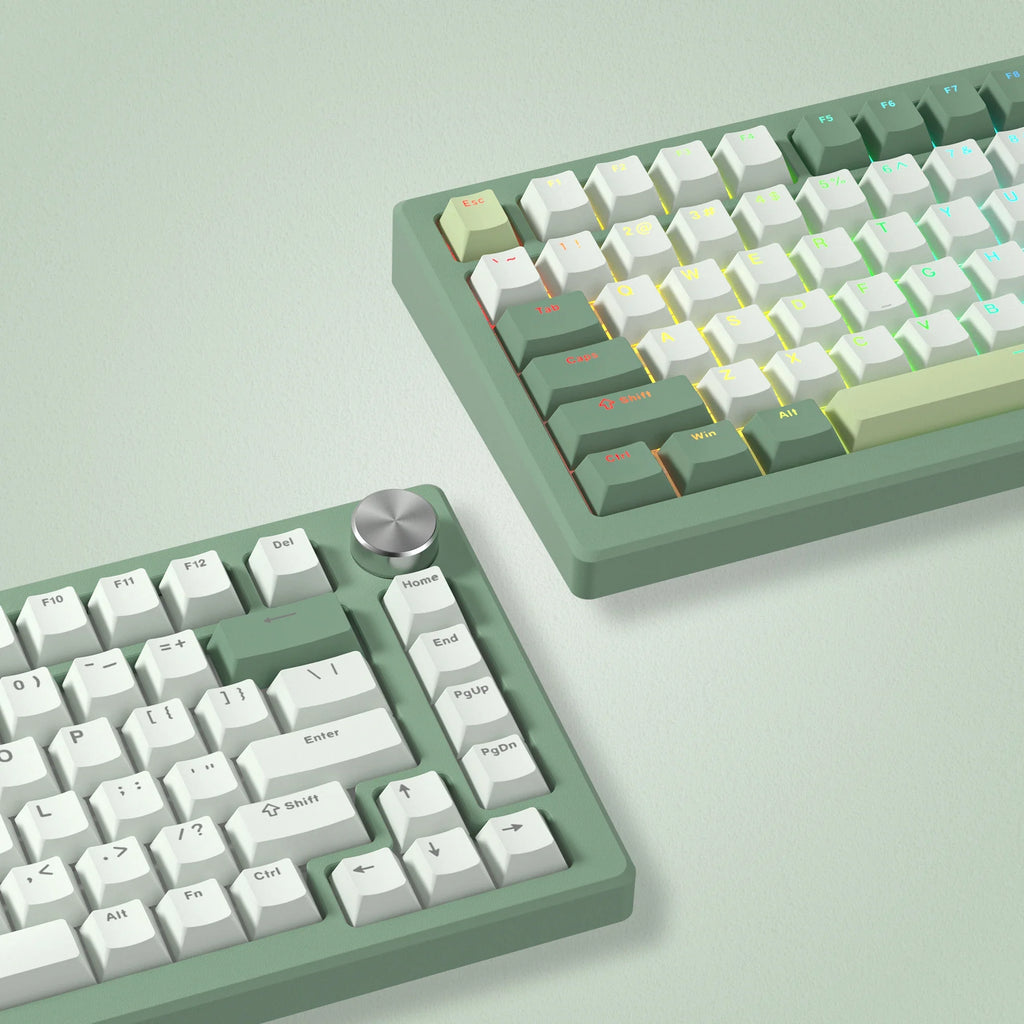 140 Keys Vihreä Valkoinen PBT-näppäinsuojus RGB Shine Through Double Shot Keycaps Kirsikkaprofiili MX-kytkimille Mekaaninen pelinäppäimistö